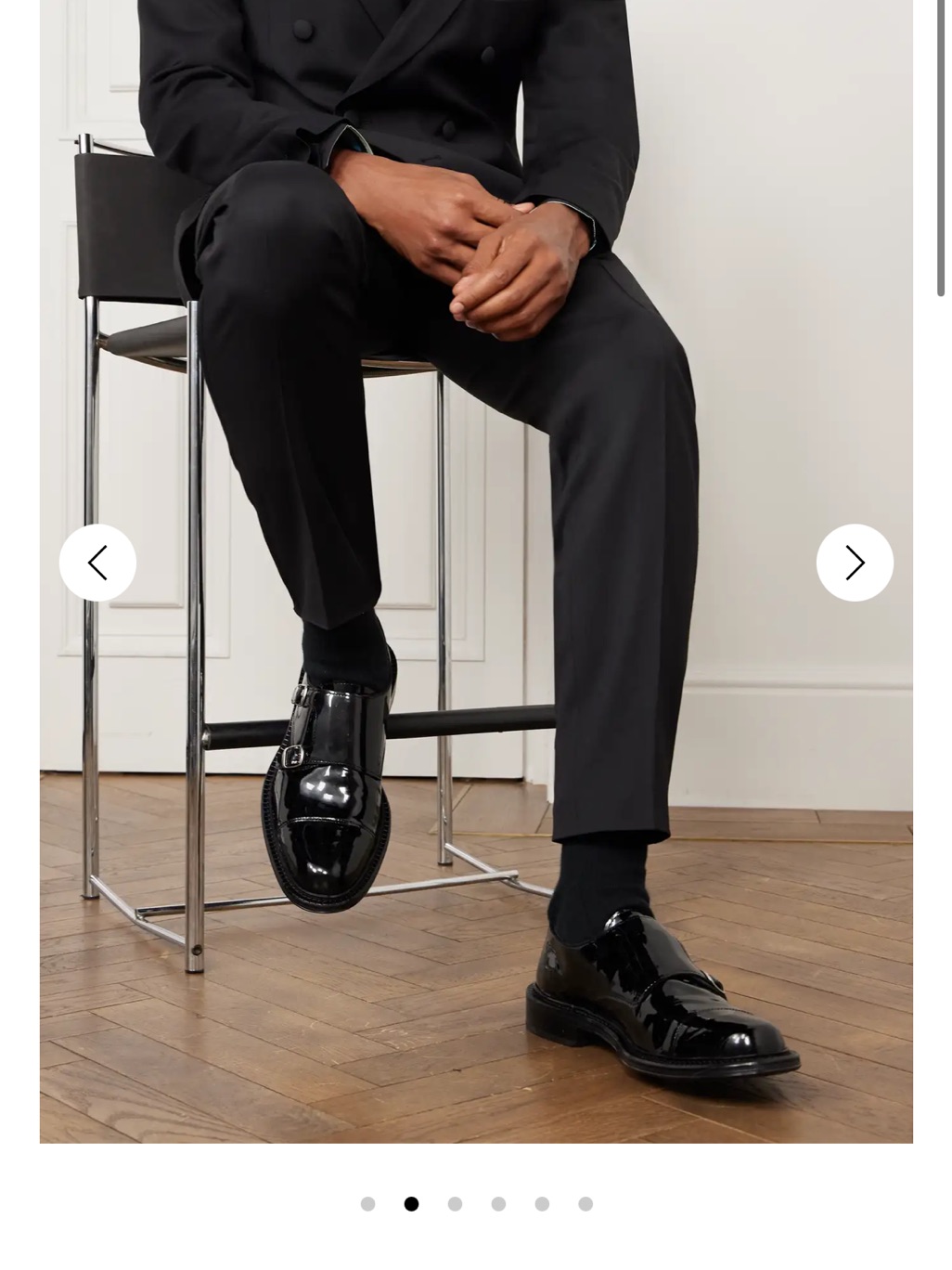 Men's Black Patent Leather Monk Strap Shoes — image 2 of 8